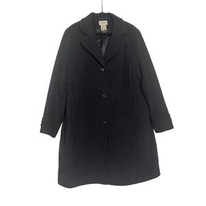 L.L. Bean Classic Lambswool Polo Coat Bellandi Dark Purple Size 1X Made in Italy